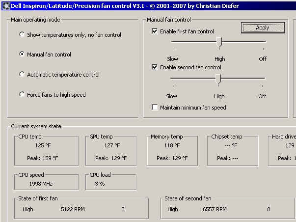 i8kfanGUI Screenshot i8kfanGUI Screenshot